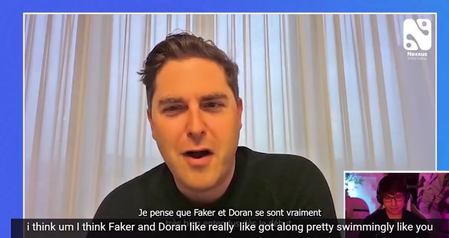 谈球吧体育app下载T1 CEO：觉得Faker和Doran相处真的很融洽 他们非常的哥们